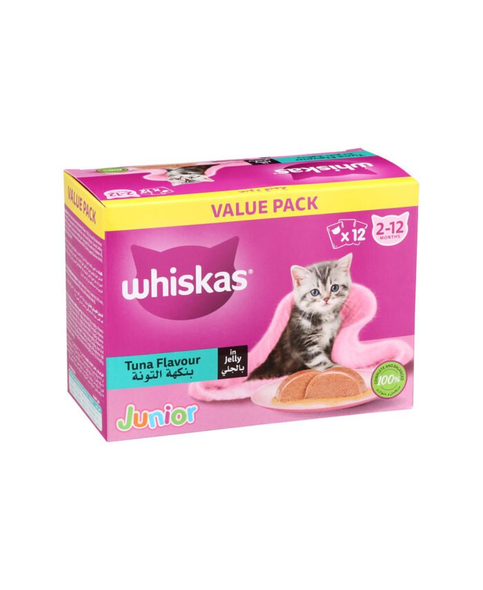 Whiskas Junior Tuna in Jelly Wet Kitten Food (Pack of 12 x 80g)