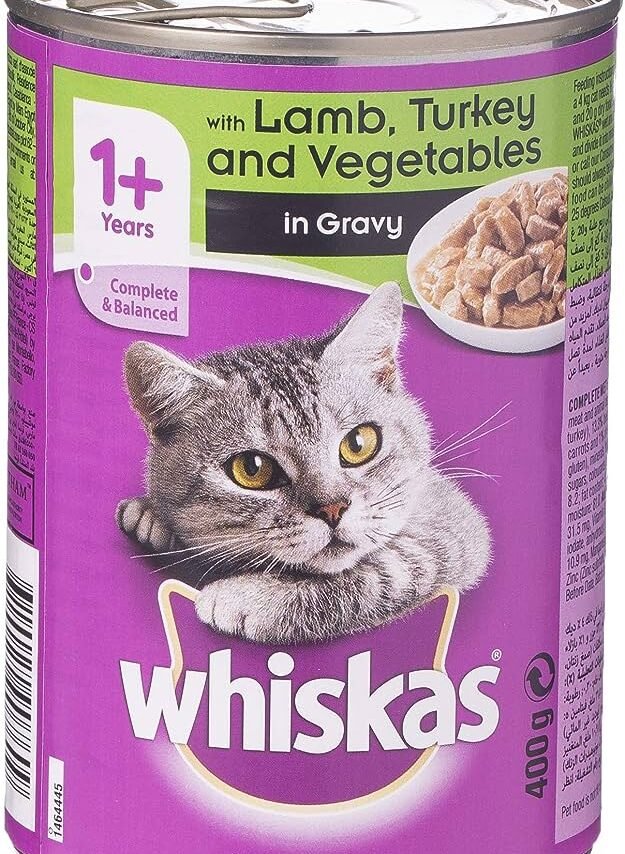 Whiskas Tasty Mince Lamb, Turkey and Vegetables in Gravy Cat Food, 400 gm