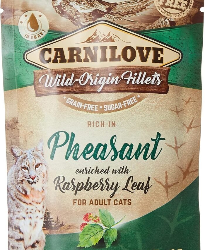 Carnilove Pheasant enriched with Raspberry Leaves for Adult Cats (Wet Food Pouches) 85g