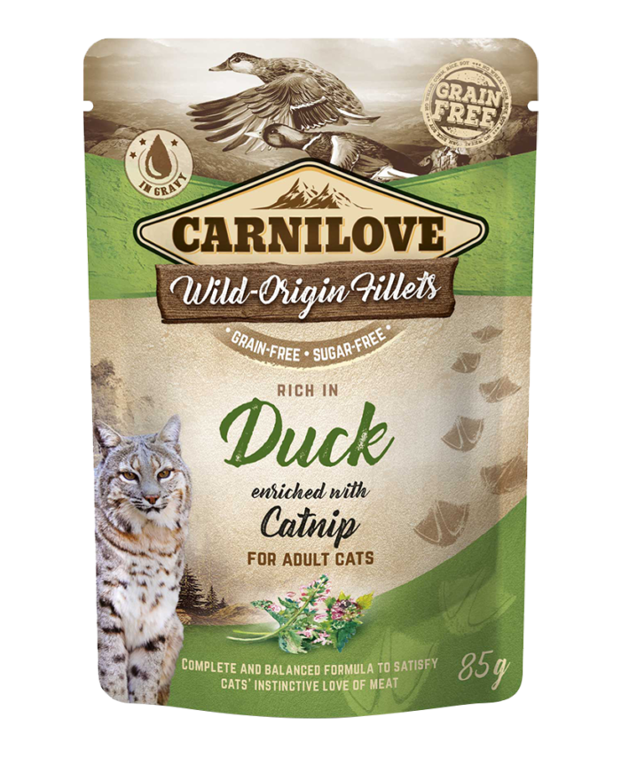 Carnilove Duck enriched with Catnip for Adult Cats (Wet Food Pouches) 85g