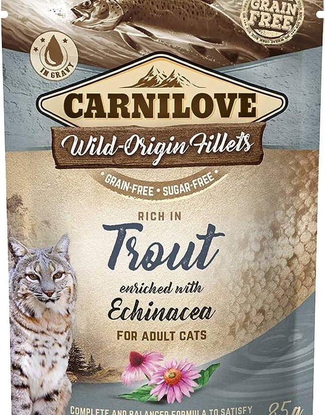 Carnilove Trout enriched with Echinacea for Adult Cats (Wet Food Pouches)85g