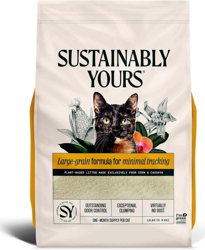 Sustainably Yours Natural Cat Litter Large Grains - 13lb/6 Kgs