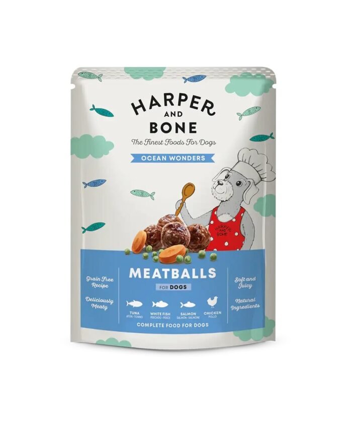 Harper & Bone Dog Meatballs Ocean Wonders, Tuna, White Fish, Salmon and Chicken 300g